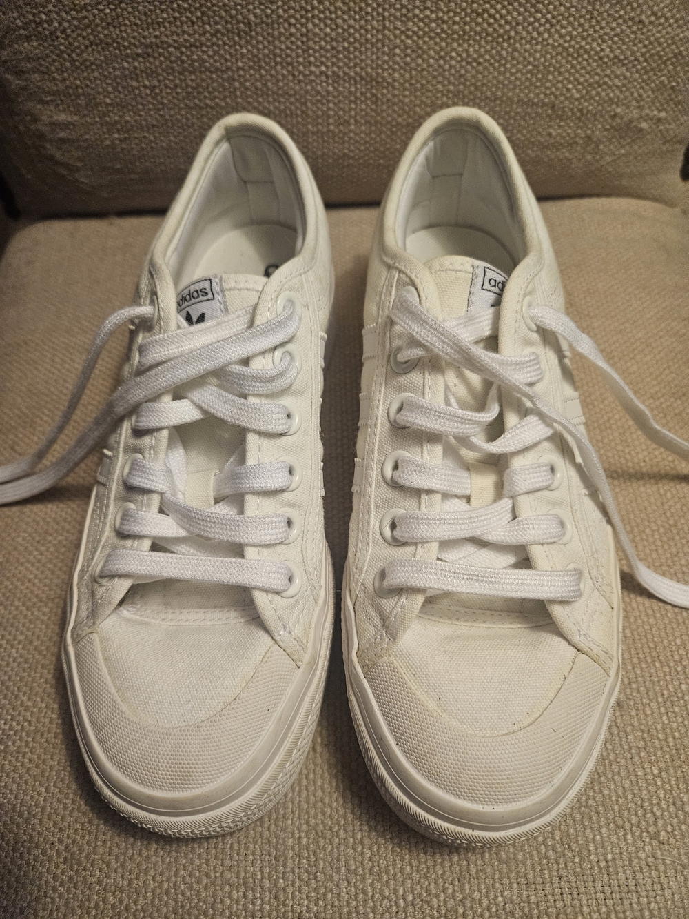 NWOT Adidas White Canvas Low-Top Sneakers